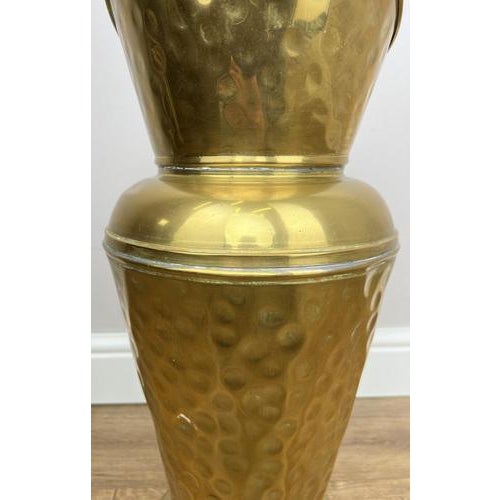Vintage Umbrella Stand in Hammered Brass For Sale - Image 3 of 16