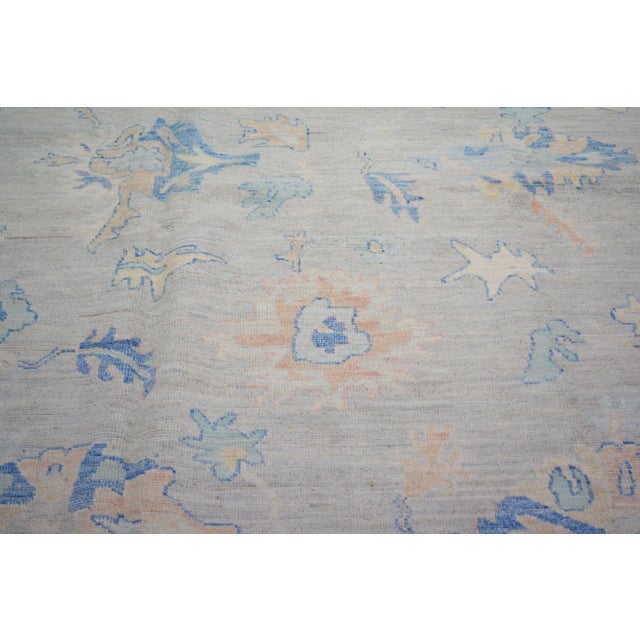 Contemporary Contemporary Oushak Hand Knotted Wool Rug,10'X14'1" For Sale - Image 3 of 6