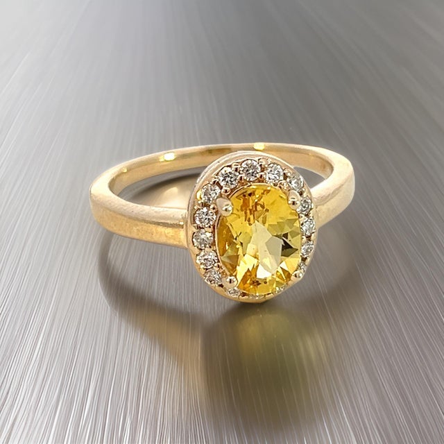 2010s Natural Citrine Diamond Ring 6.5 14k Yellow Gold 1.74 TCW Certified For Sale - Image 5 of 14