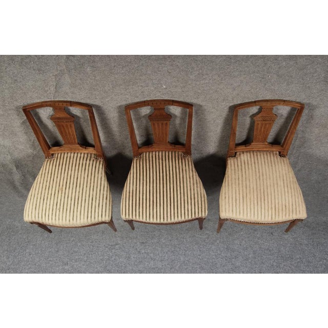 Antique Louis XVI Chairs in Walnut, 1780, Set of 3 For Sale - Image 16 of 18