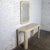 Modern Late 20th Century Modern Tessellated Travertine Console or Sofa Table & Wall Mirror Set Made in Philippines For Sale - Image 3 of 18