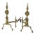 Pair Antique Federal Brass & Wrought Iron Lemon Top Andirons C1810 For Sale