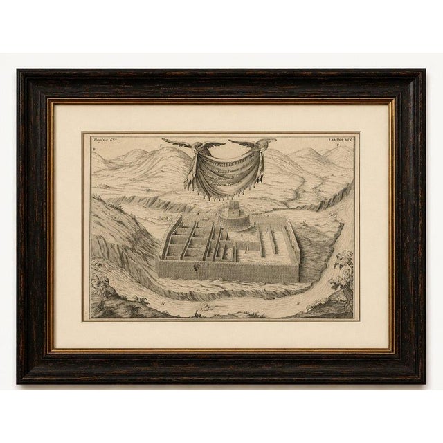 Original Antique Engraving of an Inca Palace in Peru by Jorge Juan & Ulloa, 1748 : An original antique copperplate...