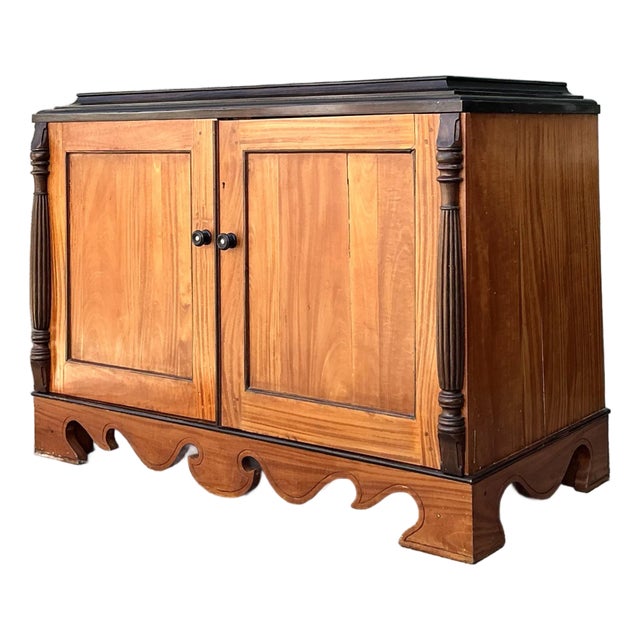 Vintage Double Door Column Sideboard For Sale