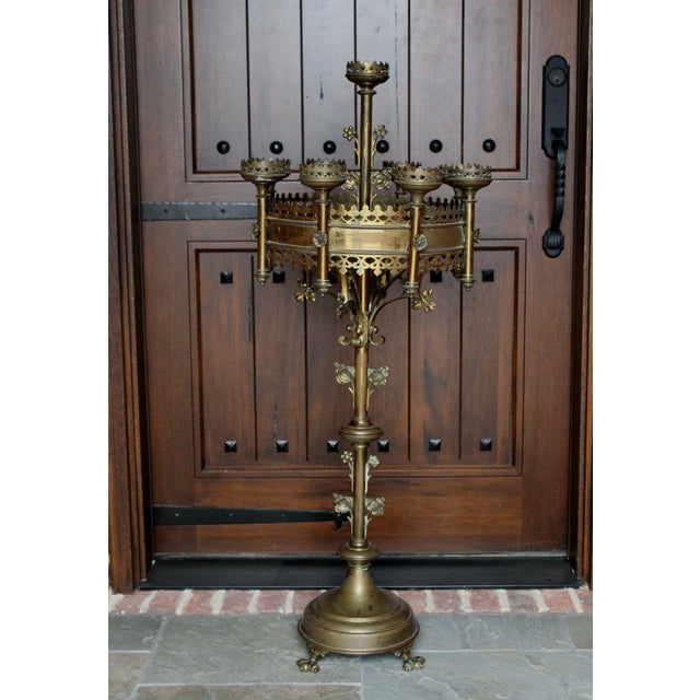 Antique French Large Brass Gothic Church Paschal Altar ...