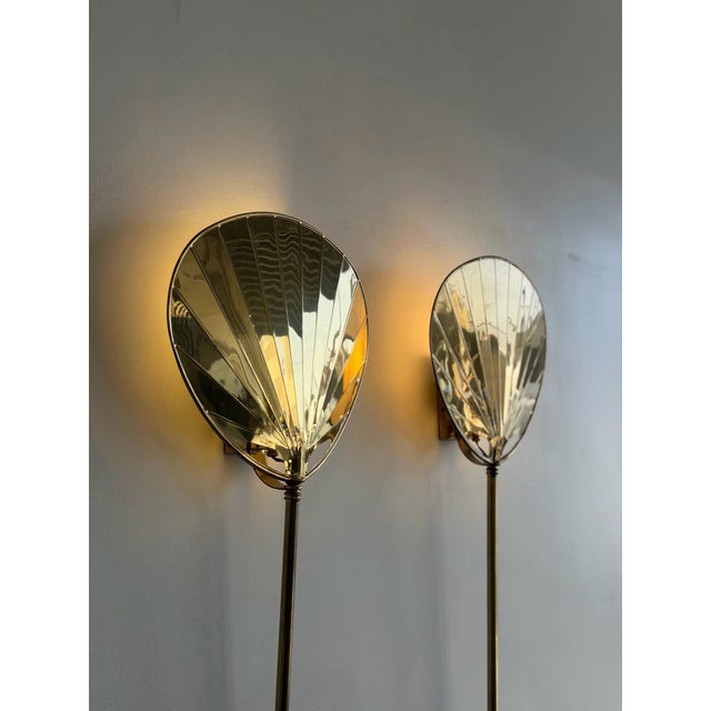 Pair of 1979 Chapman Brass Fan Sconces For Sale - Image 10 of 12