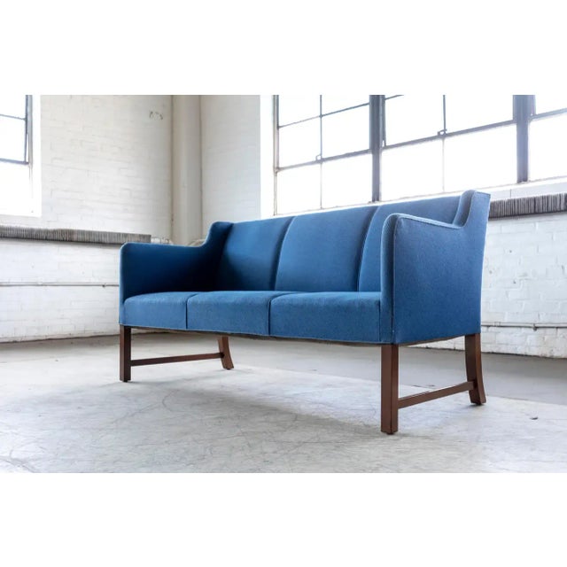 Kaare Klint Danish 1940's Settee Similar to Ole Wanscher For Sale - Image 4 of 13