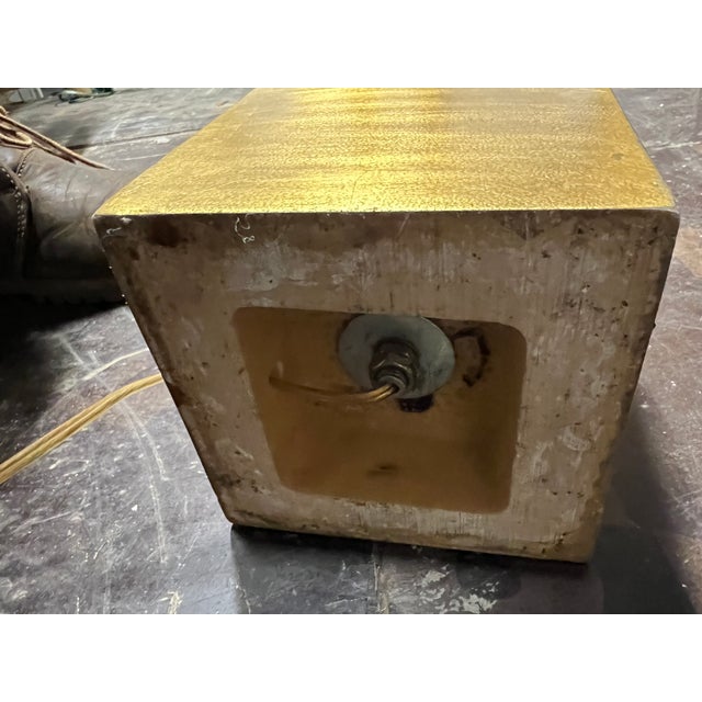 Wood Pair of 1960s Gold Leaf Art Deco Lamps For Sale - Image 7 of 9