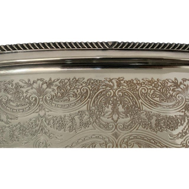 1920s Antique International Silver Co e.g. Webster & Son Large Handled Butler Serving Tray #2191 27.5” Usa 1928-1950s For Sale - Image 5 of 11
