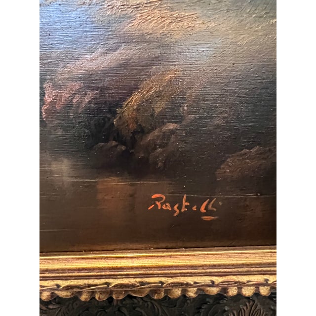 Antique Italian Landscape Oil Painting Signed Rastelli European School For Sale In Jacksonville, FL - Image 6 of 14