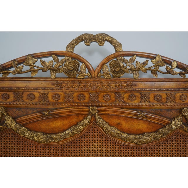 1990s Maitland Smith King Size French Style Cane Bed For Sale - Image 5 of 18