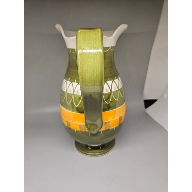 Vintage Italian Handpainted Pitcher/Vase For Sale - Image 4 of 5