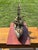 Late 19th C. American Primitive Folk Hand-Crafted Battleship Model on Base For Sale - Image 6 of 17