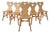 Set of 6 Vintage Mid-Century Tyrolean Style Pine Heart-Back Dining Chairs For Sale