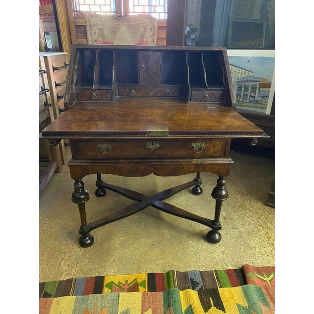 Very handsome Antique English Desk/bureau on stand in walnut. I purchased this early during the pandemic and has been in...