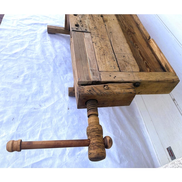 Carpenters Workbench with Drawer and Trough, 1900s For Sale - Image 15 of 18