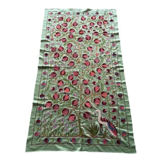 Hand-Embroidered Large Neutral Tan Suzani Large Wall Decor For Sale