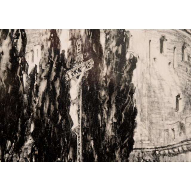 Carcassonne Citadel, France - Pastel Drawing by Charles Sumner Schneider by Charles Sumner Schneider For Sale In Monterey, CA - Image 6 of 9