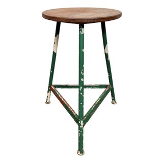 Industrial Green Workshop Stool, 1960s For Sale