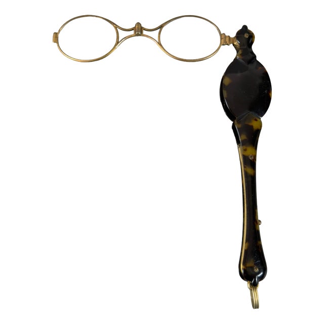 20th Century Folding Brass Lorgnette Theater Glasses For Sale