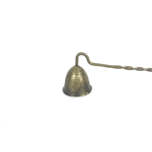 Vintage Etched Brass Candle Snuffer, Twisted Handle For Sale - Image 4 of 8