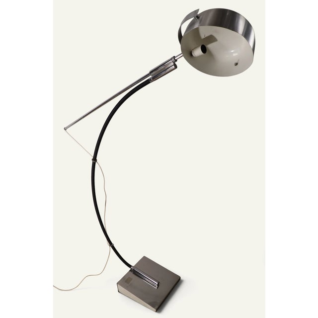 Mid-Century Modern Vintage Arc Floor Lamp with Chromed Metal Arm, 1970 For Sale - Image 3 of 18