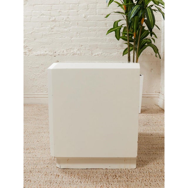 White Mid 20th Century White Post Modern End Table Nightstand For Sale - Image 8 of 11