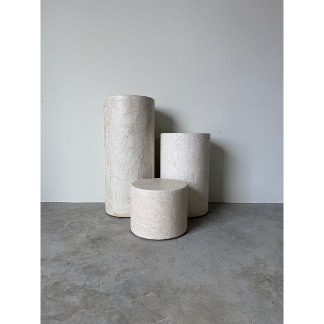 1980s 1980's Postmodern Plaster and Wood Pedestals - Set of 3 For Sale - Image 5 of 18