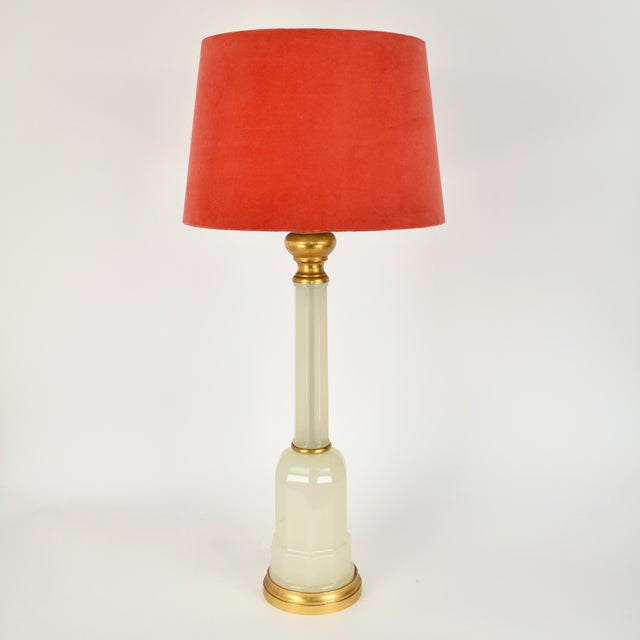 Mid-Century Modern 1950s Opaline Table Lamp by Cenedese Murano For Sale - Image 3 of 17