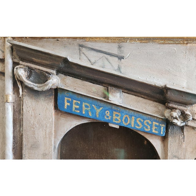 Gray Contemporary "Old Paris". Outsider Art Shadow Boxes by Kevin Delaney, c. 2005 For Sale - Image 8 of 11