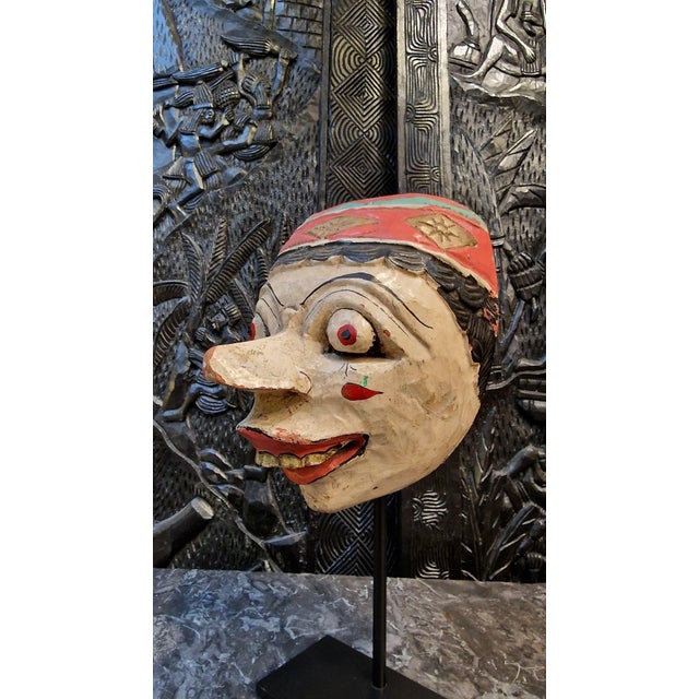 Balinese Mask on a Stand, 1950s For Sale - Image 6 of 9