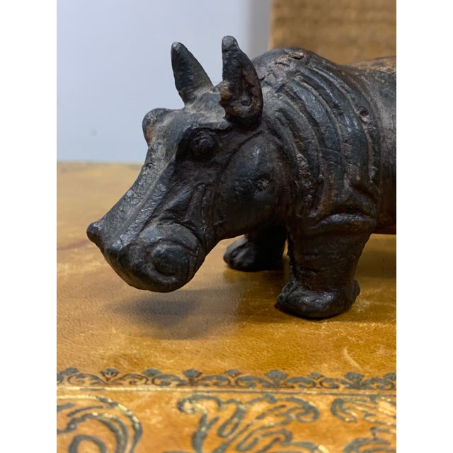 Tribal Vintage Carved Stone Hippopotamus Sculpture For Sale - Image 3 of 4