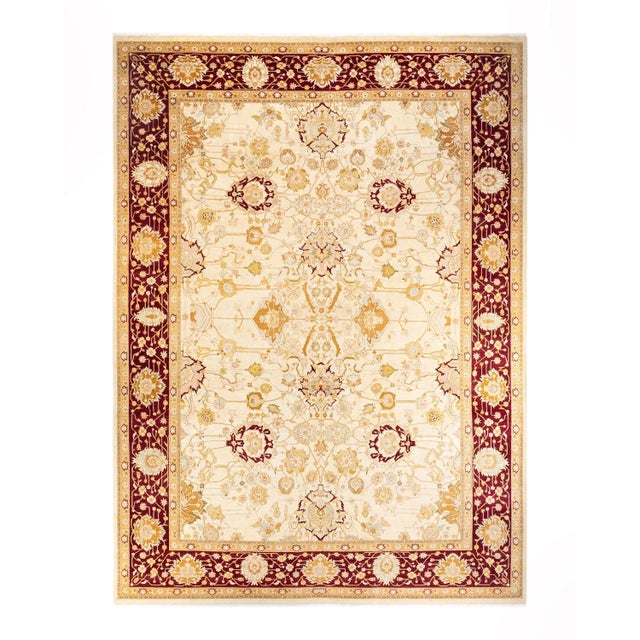 Ivory Mogul, One-of-a-Kind Hand-Knotted Area Rug in Ivory, 10' 1" x 14' 1" For Sale - Image 8 of 8