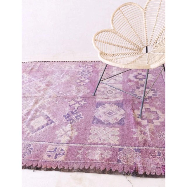Tribal 1970s Handwoven Purple Tribal Wool Rug - 8.4 X 6.1 Ft For Sale - Image 3 of 6
