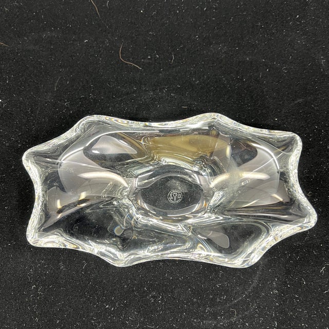 Glass Vintage Baccarat Freeform Crystal Candy Dish in Box For Sale - Image 7 of 12