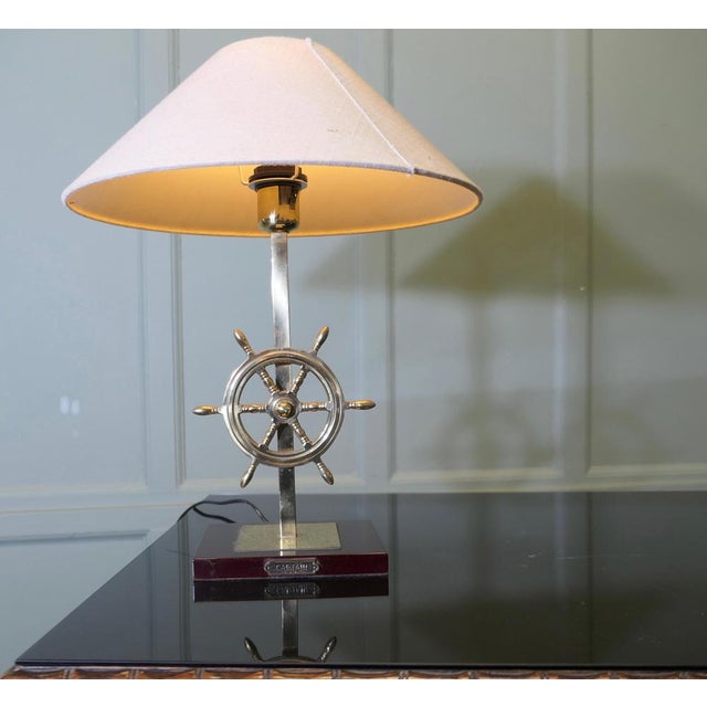 Captains Brass Table Lamp, 1960 For Sale - Image 4 of 7