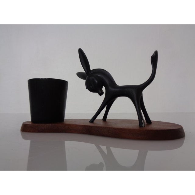 Metal and Teak Donkey Toothpick Holder, Germany, 1960s For Sale - Image 12 of 18