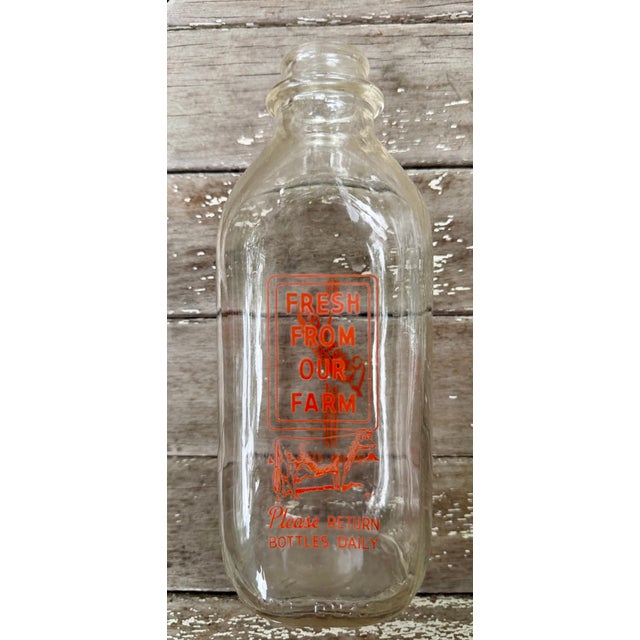 Set of 5, Vintage Milk Bottles and Holder for Flowers/Display For Sale - Image 11 of 15