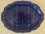 Ceramic Mid 20th Century Set of Six Blue Glazed Stoneware Plates and Platters With Relief Floral Pattern - Set of 6 For Sale - Image 7 of 10