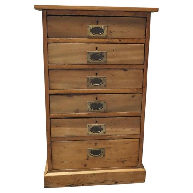 Brown Shallow Pine Filing Drawers, 1800s For Sale - Image 8 of 8