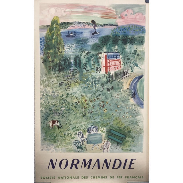 French National Railway Company Poster by Raoul Dufy, Normandy, 1952 For Sale - Image 9 of 9