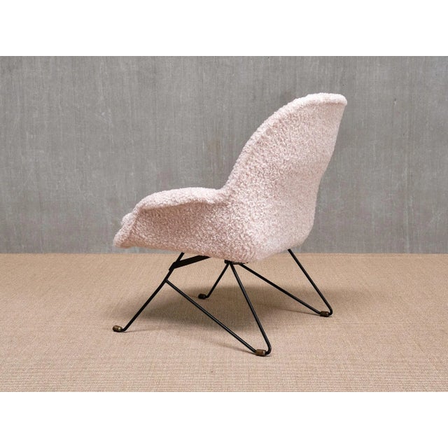 Armchair in Nude White Bouclé by Augusto Bozzi for Saporiti Italia, Italy, 1950s For Sale - Image 12 of 17