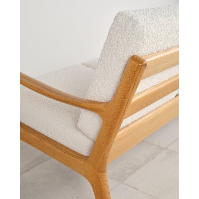 Beige Mid-Century Danish Three-Seater Sofa in Oak with Bouclé Cover by Ole Wanscher for France & Son, 1950s For Sale - Image 8 of 18