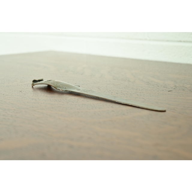 Roycroft Roycroft Arts & Crafts Trefoil Hammered Brass Over Copper Letter Opener For Sale - Image 4 of 13