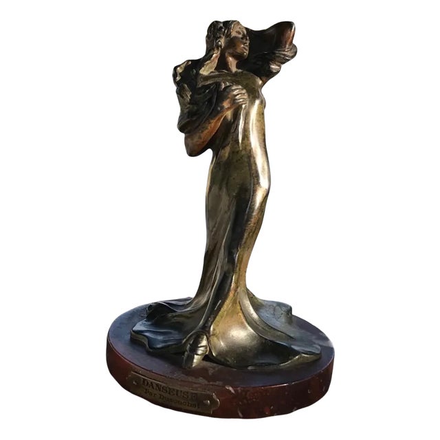 Art Nouveau Bronze Sculpture of Dancer by P.L. Dusouchet, France, 1910s For Sale
