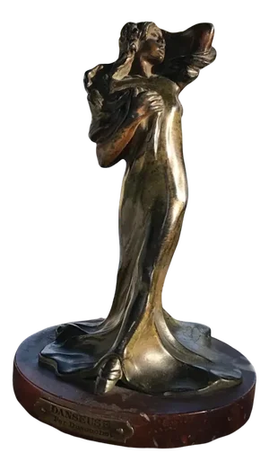 Art Nouveau Bronze Sculpture of Dancer by P.L. Dusouchet, France, 1910s