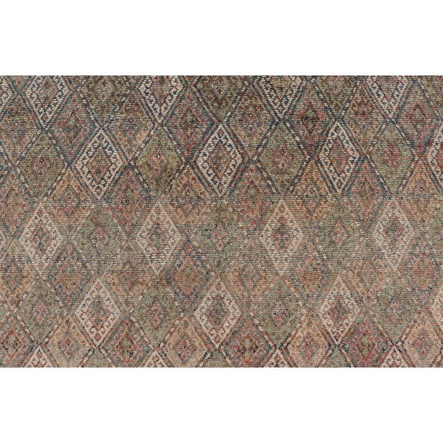 Tribal Antique Konya Oushak Rug With Soft Sage, Taupe, Sand, and Muted Rust Tones For Sale - Image 3 of 13