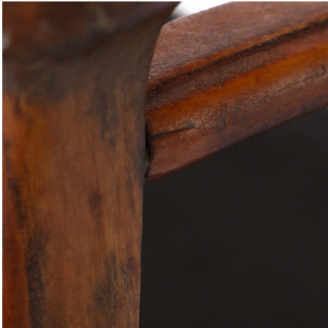 Queen Anne Vintage Queen Anne Style Upholstered Footstool For Sale - Image 3 of 9
