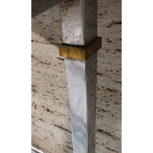 6 Shelf Vintage Chrome, Brass, and Steel Etagere 70s' For Sale In New York - Image 6 of 12