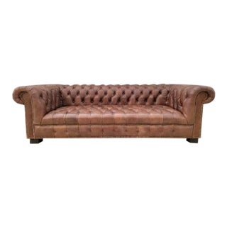 Timothy Oulton Leather Westminster Tufted Chesterfield Sofa For Sale